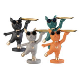 Maxbell Desktop Polyresin Dog Storage Holding Tray Ornaments Snack Holder Black
