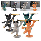 Maxbell Desktop Polyresin Dog Storage Holding Tray Ornaments Snack Holder Black