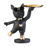 Maxbell Desktop Polyresin Dog Storage Holding Tray Ornaments Snack Holder Black