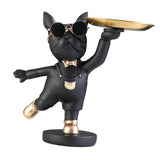 Maxbell Desktop Polyresin Dog Storage Holding Tray Ornaments Snack Holder Black
