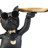 Maxbell Desktop Polyresin Dog Storage Holding Tray Ornaments Snack Holder Black