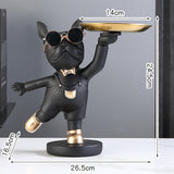 Maxbell Desktop Polyresin Dog Storage Holding Tray Ornaments Snack Holder Black