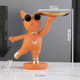 Maxbell Desktop Polyresin Dog Storage Holding Tray Ornaments Snack Holder Orange