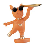 Maxbell Desktop Polyresin Dog Storage Holding Tray Ornaments Snack Holder Orange
