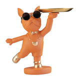 Maxbell Desktop Polyresin Dog Storage Holding Tray Ornaments Snack Holder Orange