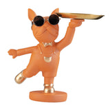Maxbell Desktop Polyresin Dog Storage Holding Tray Ornaments Snack Holder Orange
