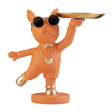 Maxbell Desktop Polyresin Dog Storage Holding Tray Ornaments Snack Holder Orange