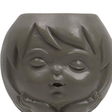 Maxbell Modern Flower Vase Planters Flower Pot Wedding Kitchen Human Head Statues Gray