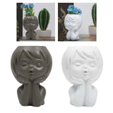 Maxbell Modern Flower Vase Planters Flower Pot Wedding Kitchen Human Head Statues Gray