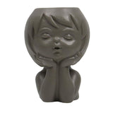 Maxbell Modern Flower Vase Planters Flower Pot Wedding Kitchen Human Head Statues Gray
