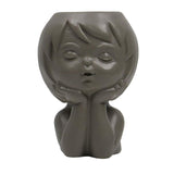 Maxbell Modern Flower Vase Planters Flower Pot Wedding Kitchen Human Head Statues Gray