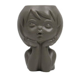 Maxbell Modern Flower Vase Planters Flower Pot Wedding Kitchen Human Head Statues Gray