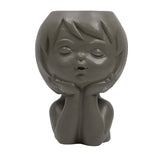 Maxbell Modern Flower Vase Planters Flower Pot Wedding Kitchen Human Head Statues Gray