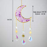 Maxbell Crystal Wind Chime Moon Pendant Rainbow Maker for Garden Indoor Office