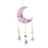 Maxbell Crystal Wind Chime Moon Pendant Rainbow Maker for Garden Indoor Office