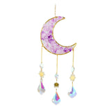 Maxbell Crystal Wind Chime Moon Pendant Rainbow Maker for Garden Indoor Office