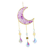 Maxbell Crystal Wind Chime Moon Pendant Rainbow Maker for Garden Indoor Office