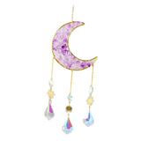 Maxbell Crystal Wind Chime Moon Pendant Rainbow Maker for Garden Indoor Office