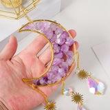 Maxbell Crystal Wind Chime Moon Pendant Rainbow Maker for Garden Indoor Office