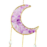 Maxbell Crystal Wind Chime Moon Pendant Rainbow Maker for Garden Indoor Office