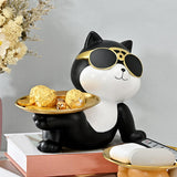 Maxbell animal Figurine Storage Tray Sculpture for Entrance Living Room Home Black