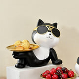 Maxbell animal Figurine Storage Tray Sculpture for Entrance Living Room Home Black
