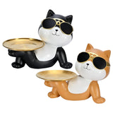 Maxbell animal Figurine Storage Tray Sculpture for Entrance Living Room Home Black