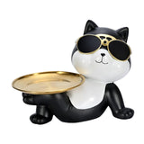 Maxbell animal Figurine Storage Tray Sculpture for Entrance Living Room Home Black