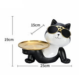 Maxbell animal Figurine Storage Tray Sculpture for Entrance Living Room Home Black