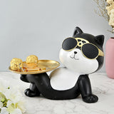 Maxbell animal Figurine Storage Tray Sculpture for Entrance Living Room Home Black