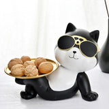 Maxbell animal Figurine Storage Tray Sculpture for Entrance Living Room Home Black