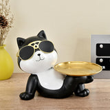 Maxbell animal Figurine Storage Tray Sculpture for Entrance Living Room Home Black