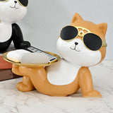 Maxbell animal Figurine Storage Tray Sculpture for Entrance Living Room Home Orange
