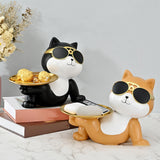 Maxbell animal Figurine Storage Tray Sculpture for Entrance Living Room Home Orange