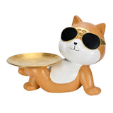 Maxbell animal Figurine Storage Tray Sculpture for Entrance Living Room Home Orange