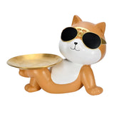 Maxbell animal Figurine Storage Tray Sculpture for Entrance Living Room Home Orange