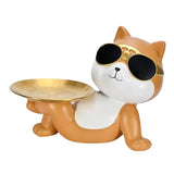 Maxbell animal Figurine Storage Tray Sculpture for Entrance Living Room Home Orange