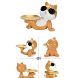 Maxbell animal Figurine Storage Tray Sculpture for Entrance Living Room Home Orange