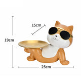 Maxbell animal Figurine Storage Tray Sculpture for Entrance Living Room Home Orange