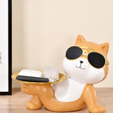 Maxbell animal Figurine Storage Tray Sculpture for Entrance Living Room Home Orange