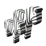 Maxbell Nordic Style Wooden Zebra Statues Wood Carving Hand Carved Craft for Decor