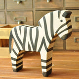 Maxbell Nordic Style Wooden Zebra Statues Wood Carving Hand Carved Craft for Decor