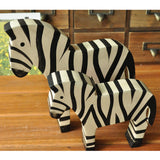 Maxbell Nordic Style Wooden Zebra Statues Wood Carving Hand Carved Craft for Decor