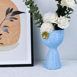 Maxbell Modern Flower Pot Planter Ornament Sculpture Desktop Vase for Hotel Office Blue