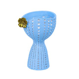 Maxbell Modern Flower Pot Planter Ornament Sculpture Desktop Vase for Hotel Office Blue