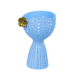 Maxbell Modern Flower Pot Planter Ornament Sculpture Desktop Vase for Hotel Office Blue