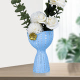 Maxbell Modern Flower Pot Planter Ornament Sculpture Desktop Vase for Hotel Office Blue