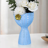 Maxbell Modern Flower Pot Planter Ornament Sculpture Desktop Vase for Hotel Office Blue