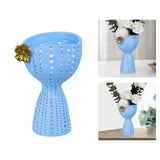 Maxbell Modern Flower Pot Planter Ornament Sculpture Desktop Vase for Hotel Office Blue