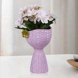 Maxbell Modern Flower Pot Planter Ornament Sculpture Desktop Vase for Hotel Office Pink